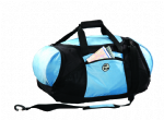 Blue and black sport duffel bag leather sport bag