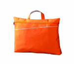 Simple custom orange zippered main compartment aoking laptop bag