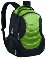 Adjustable padded backpack strap black and green soft backpack