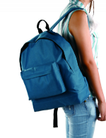 Deep blue adjustable padded shoulder strap school backpack