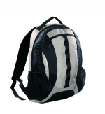 Wholesale price grey and black 2 mesh side pockets leather backpack