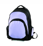 Purple and black power pocket with key hook drawstring backpack