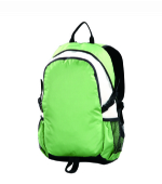 Green and white adjustable padded shoulder strap sport backpack