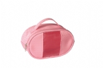 Light pink cosmetic bag made with misrofiber