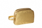 Gold made with microfiber carry handle cosmetic bag