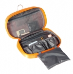 Zippered main compartment with organizer black cosmetic bag
