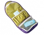3 interior pockets & pen loop purple cosmetic bags