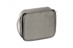 Zippered mesh compartment with 600d grey cosmetic bag