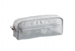 Light grey zippered front pocket cosmetic bags