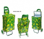Silk-screen printing fashion green trolley shopping bag